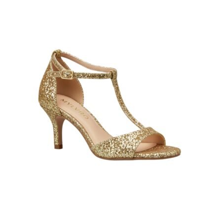 Mylvro Feest Sandalen Goud Glitter Kittenhak